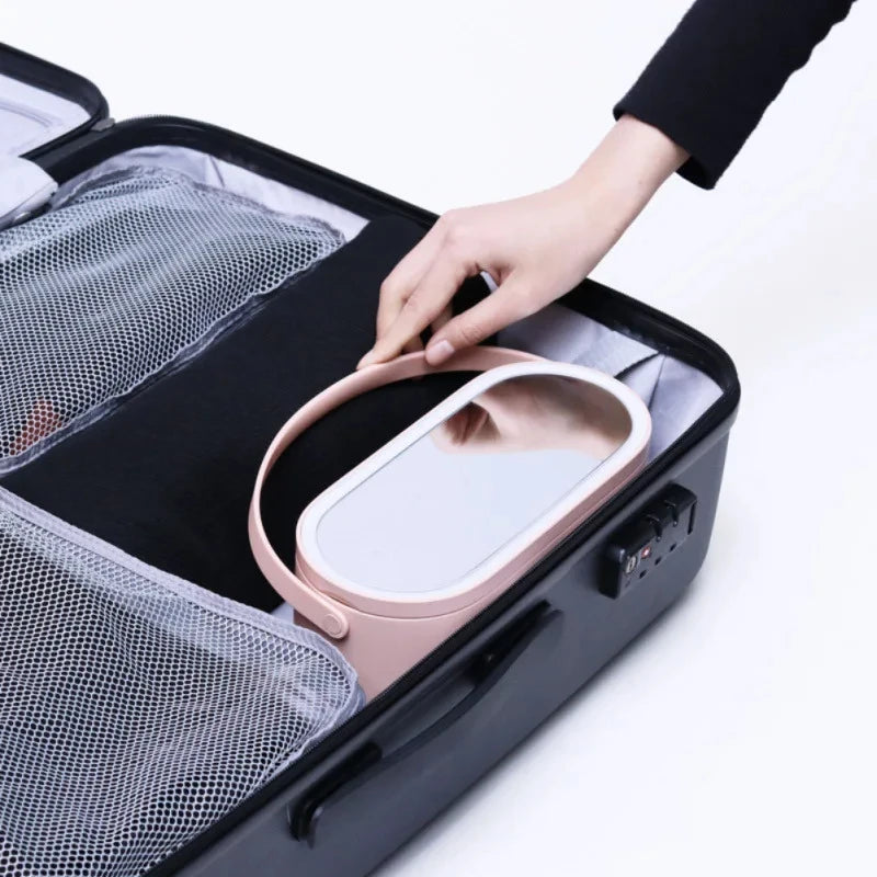 LED Makeup Organizer with Touch Light Mirror